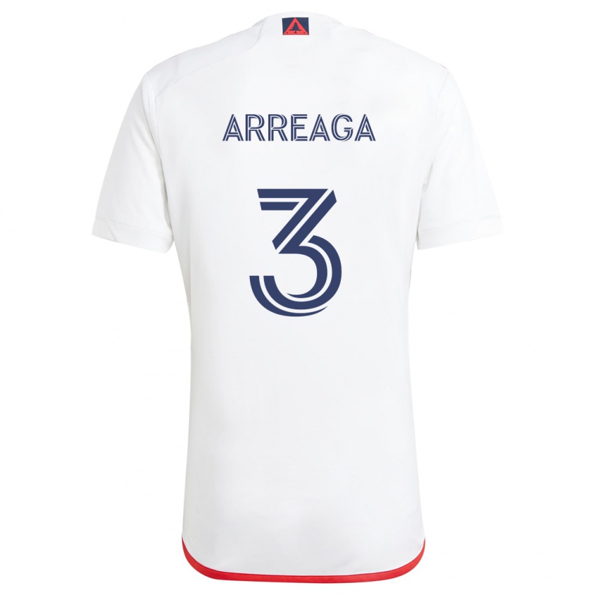 Niño Camiseta Xavier Arreaga #3 Blanco Rojo 2ª Equipación 2024/25 La Camisa Chile