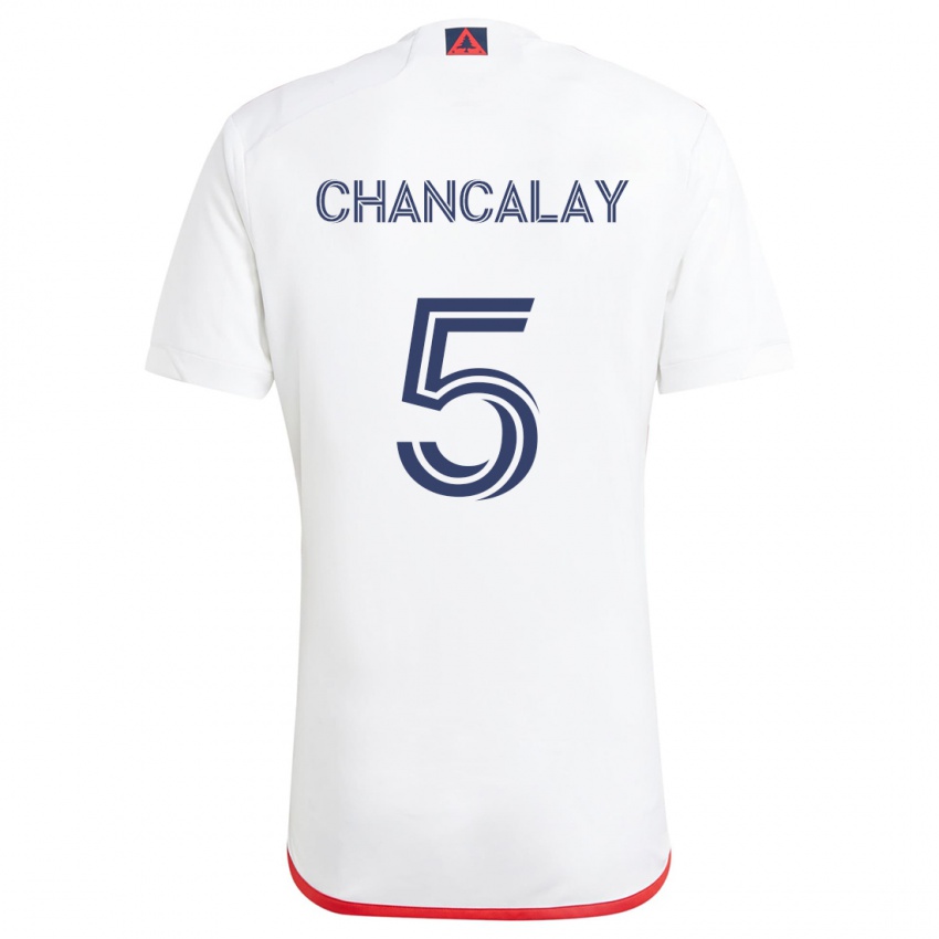 Niño Camiseta Tomás Chancalay #5 Blanco Rojo 2ª Equipación 2024/25 La Camisa Chile