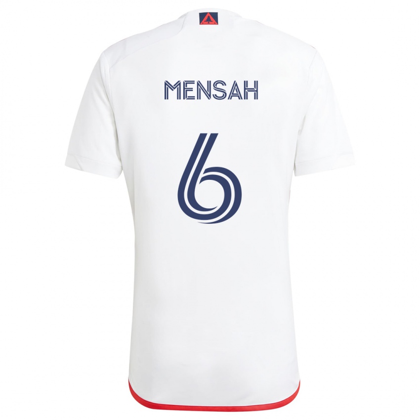 Niño Camiseta Jonathan Mensah #6 Blanco Rojo 2ª Equipación 2024/25 La Camisa Chile