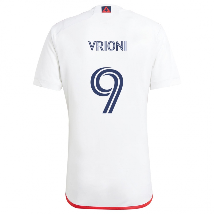 Niño Camiseta Giacomo Vrioni #9 Blanco Rojo 2ª Equipación 2024/25 La Camisa Chile