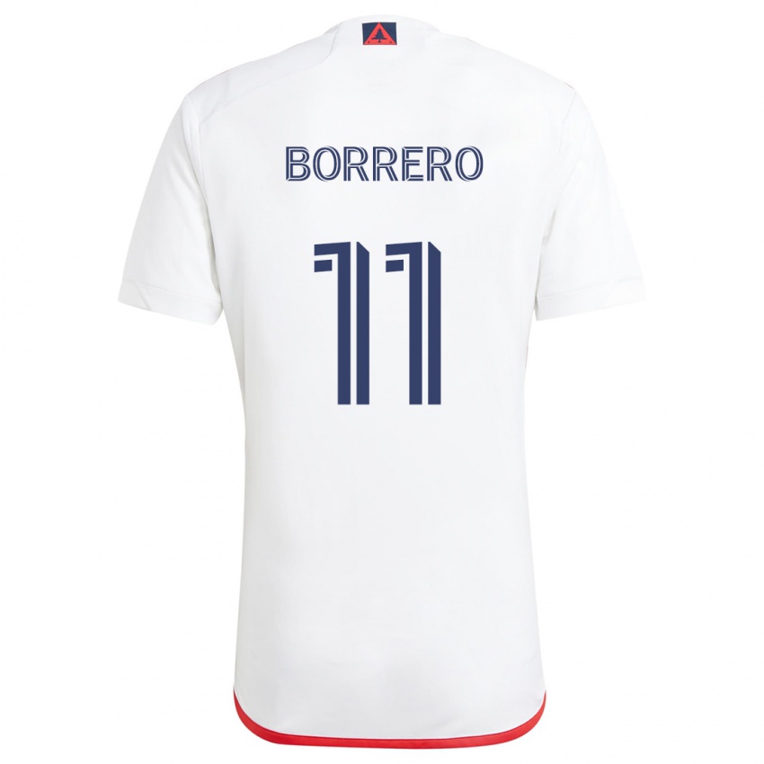 Niño Camiseta Dylan Borrero #11 Blanco Rojo 2ª Equipación 2024/25 La Camisa Chile