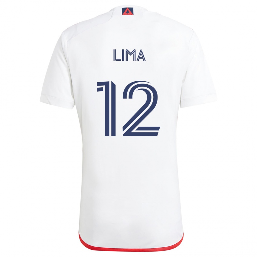 Niño Camiseta Nick Lima #12 Blanco Rojo 2ª Equipación 2024/25 La Camisa Chile