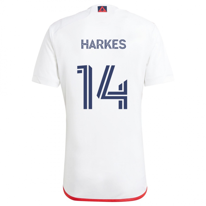 Niño Camiseta Ian Harkes #14 Blanco Rojo 2ª Equipación 2024/25 La Camisa Chile