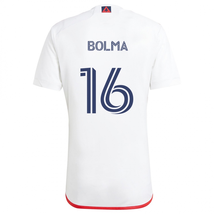 Niño Camiseta Josh Bolma #16 Blanco Rojo 2ª Equipación 2024/25 La Camisa Chile