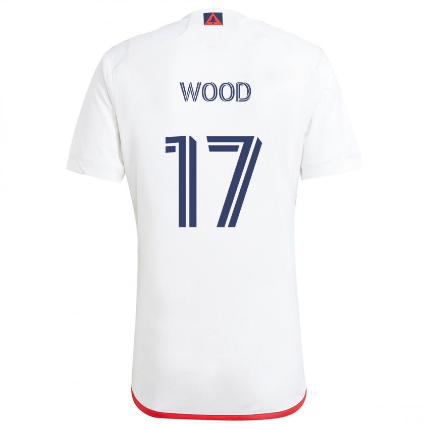 Niño Camiseta Bobby Wood #17 Blanco Rojo 2ª Equipación 2024/25 La Camisa Chile