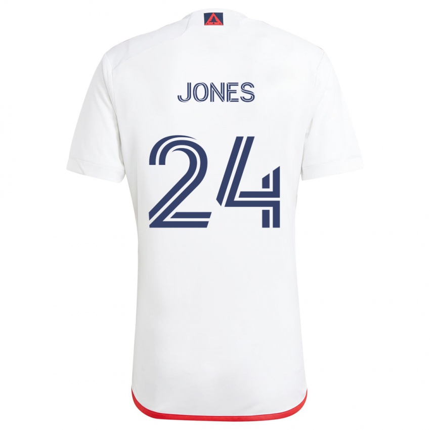 Niño Camiseta Dejuan Jones #24 Blanco Rojo 2ª Equipación 2024/25 La Camisa Chile