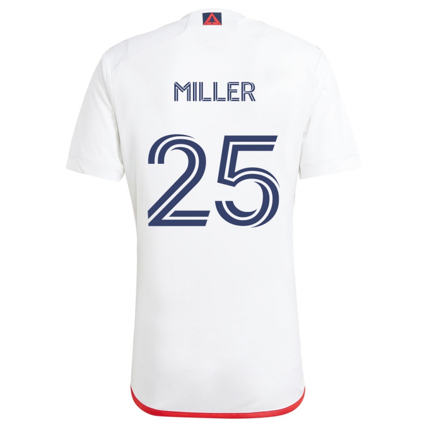 Niño Camiseta Peyton Miller #25 Blanco Rojo 2ª Equipación 2024/25 La Camisa Chile