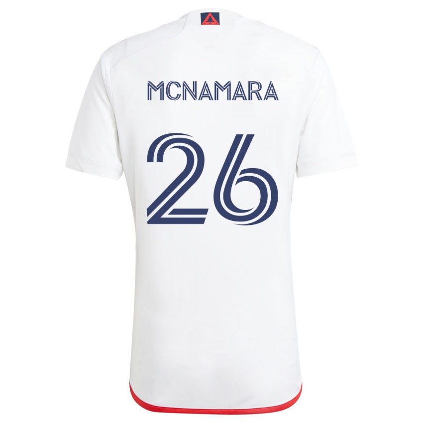 Niño Camiseta Tommy Mcnamara #26 Blanco Rojo 2ª Equipación 2024/25 La Camisa Chile