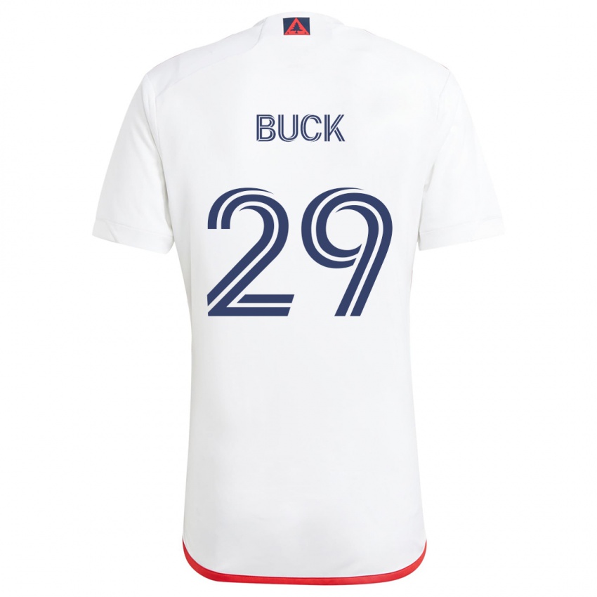 Niño Camiseta Noel Buck #29 Blanco Rojo 2ª Equipación 2024/25 La Camisa Chile