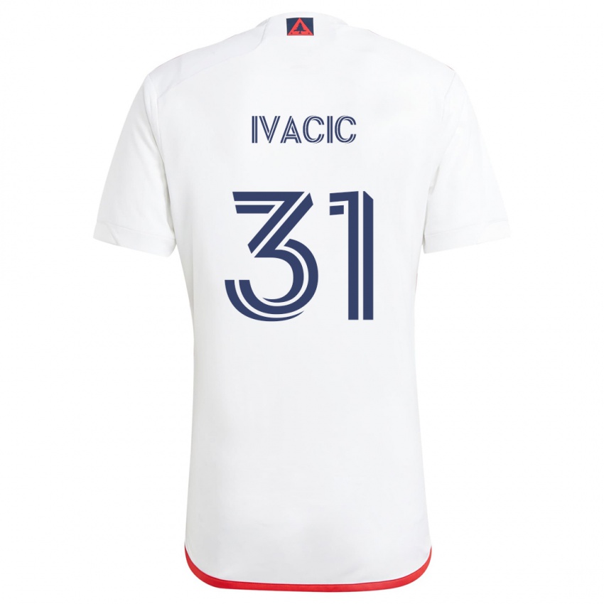 Niño Camiseta Aljaz Ivacic #31 Blanco Rojo 2ª Equipación 2024/25 La Camisa Chile