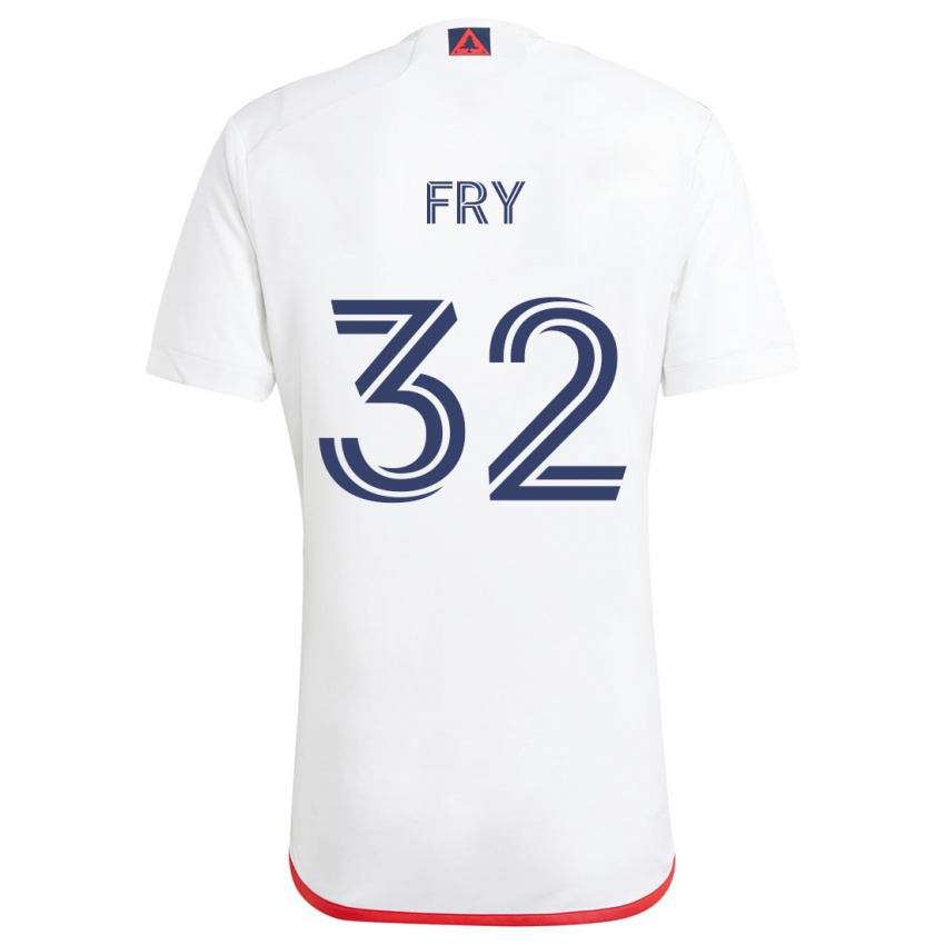 Niño Camiseta Malcolm Fry #32 Blanco Rojo 2ª Equipación 2024/25 La Camisa Chile