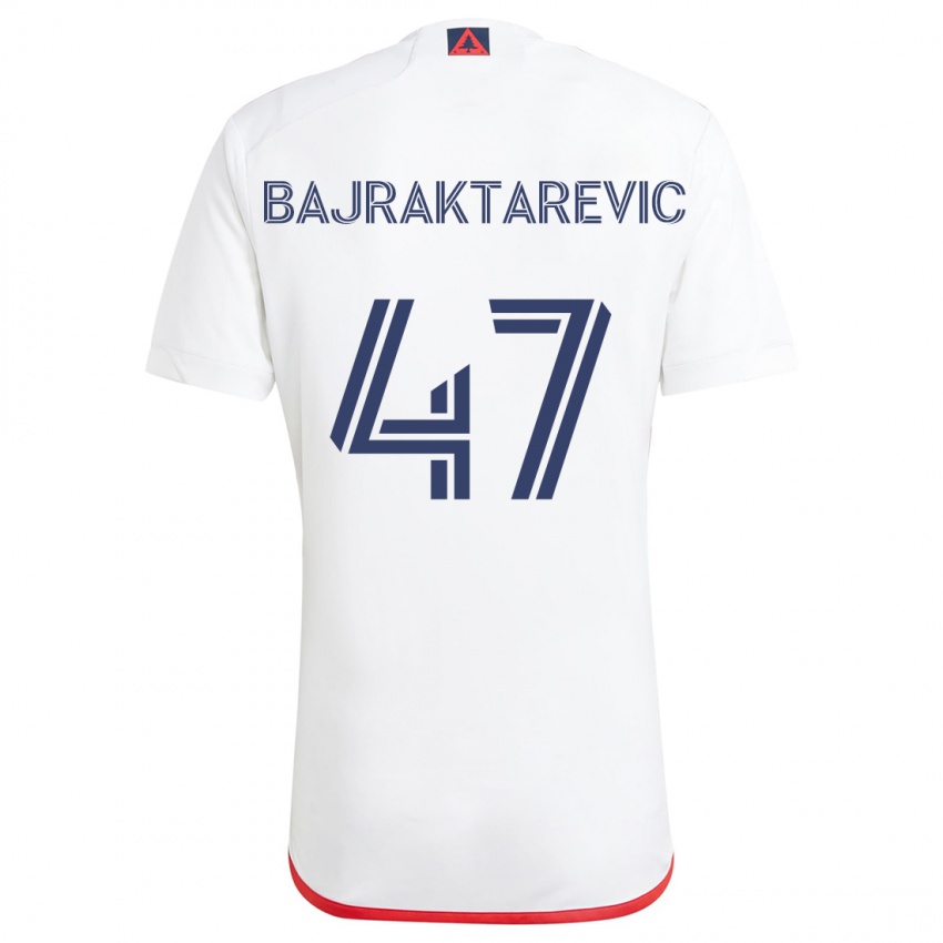 Niño Camiseta Esmir Bajraktarevic #47 Blanco Rojo 2ª Equipación 2024/25 La Camisa Chile