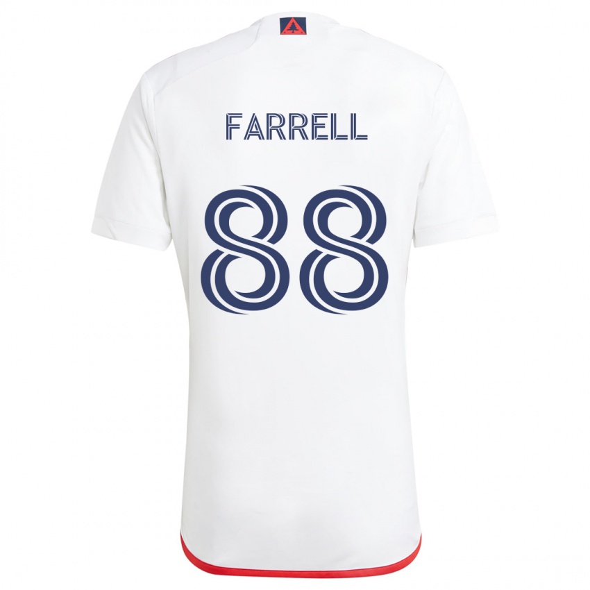 Niño Camiseta Andrew Farrell #88 Blanco Rojo 2ª Equipación 2024/25 La Camisa Chile