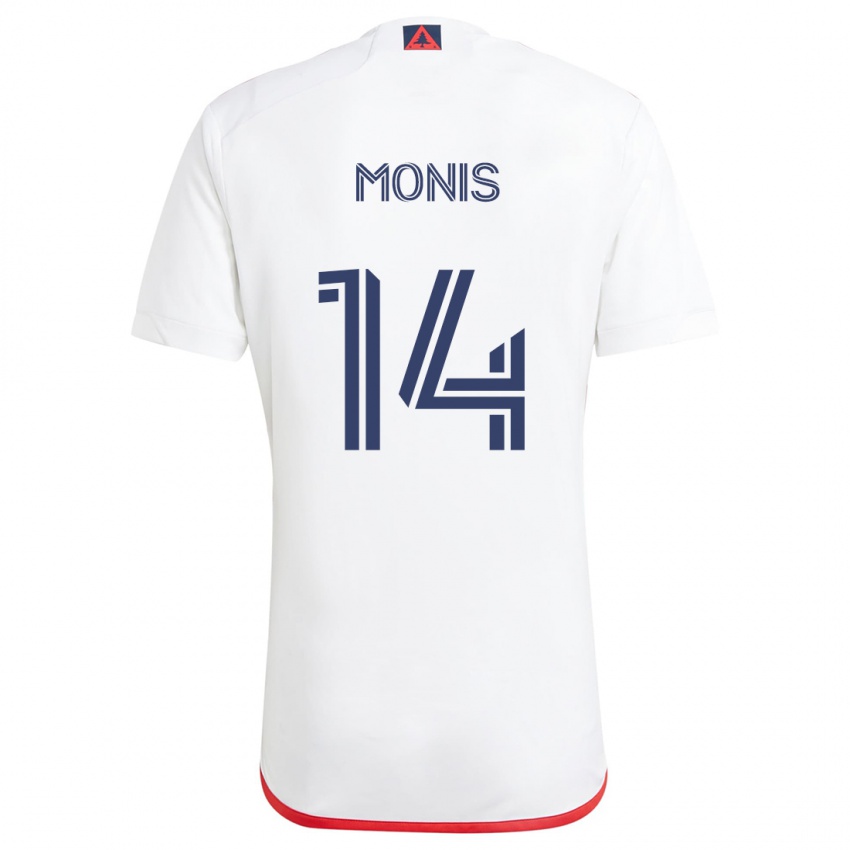 Niño Camiseta Alex Monis #14 Blanco Rojo 2ª Equipación 2024/25 La Camisa Chile