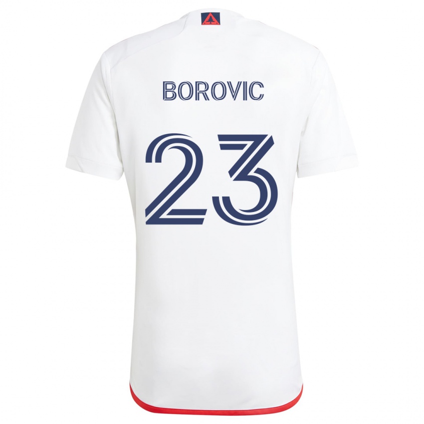 Niño Camiseta Luka Borovic #23 Blanco Rojo 2ª Equipación 2024/25 La Camisa Chile