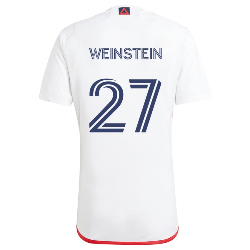 Niño Camiseta Max Weinstein #27 Blanco Rojo 2ª Equipación 2024/25 La Camisa Chile