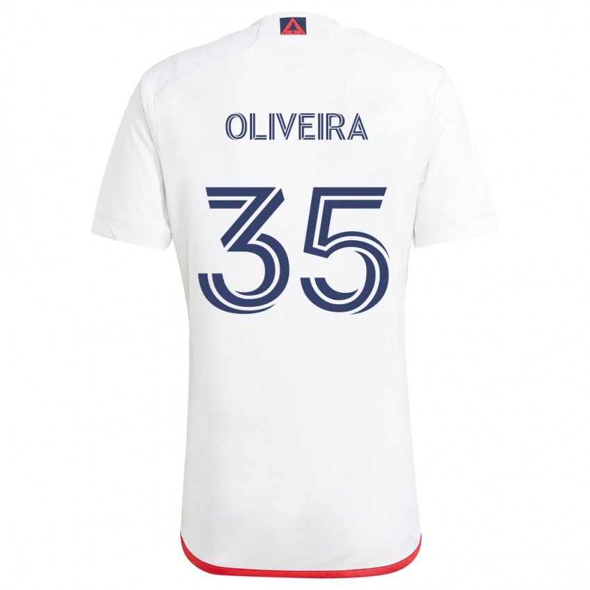 Niño Camiseta Cristiano Oliveira #35 Blanco Rojo 2ª Equipación 2024/25 La Camisa Chile