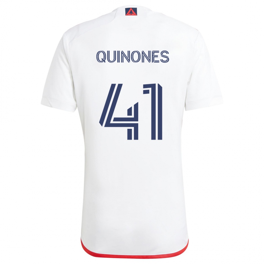 Niño Camiseta Colby Quiñónes #41 Blanco Rojo 2ª Equipación 2024/25 La Camisa Chile