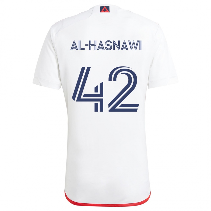 Niño Camiseta Moshtaba Al-Hasnawi #42 Blanco Rojo 2ª Equipación 2024/25 La Camisa Chile