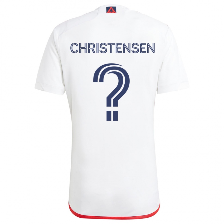 Niño Camiseta Kevin Christensen #0 Blanco Rojo 2ª Equipación 2024/25 La Camisa Chile