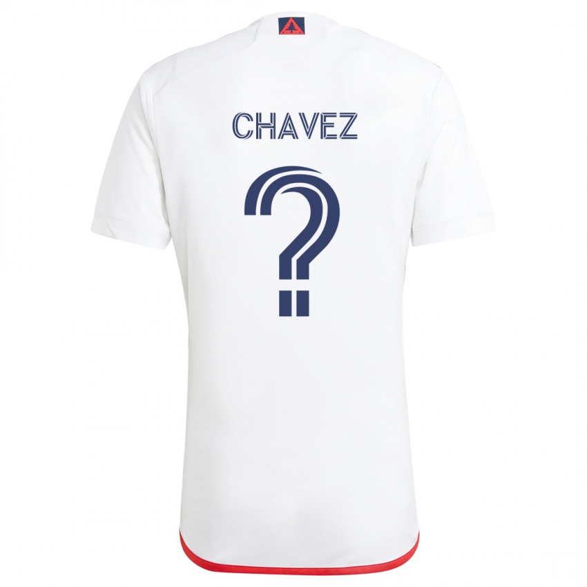 Niño Camiseta Gabriel Chávez #0 Blanco Rojo 2ª Equipación 2024/25 La Camisa Chile