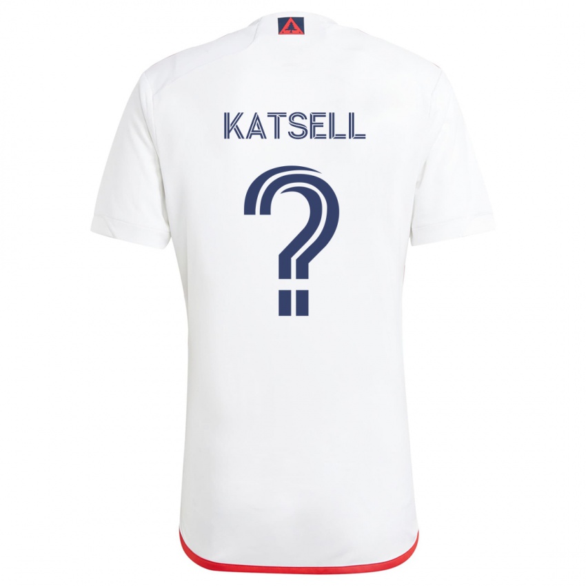 Niño Camiseta Levi Katsell #0 Blanco Rojo 2ª Equipación 2024/25 La Camisa Chile