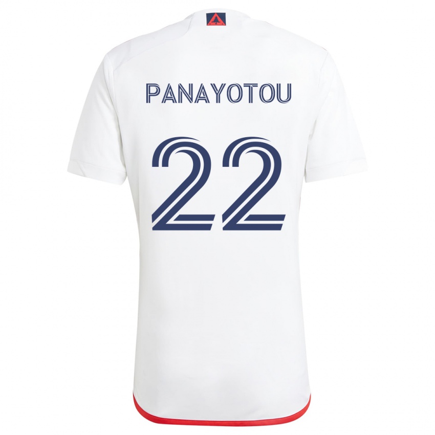 Niño Camiseta Jack Panayotou #22 Blanco Rojo 2ª Equipación 2024/25 La Camisa Chile