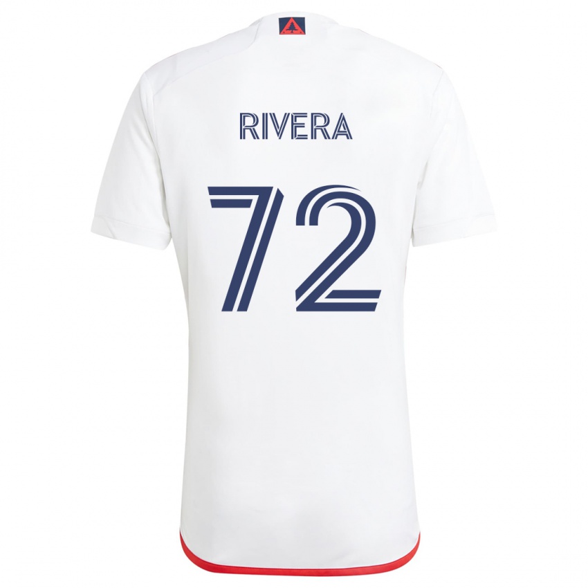 Niño Camiseta Damián Rivera #72 Blanco Rojo 2ª Equipación 2024/25 La Camisa Chile