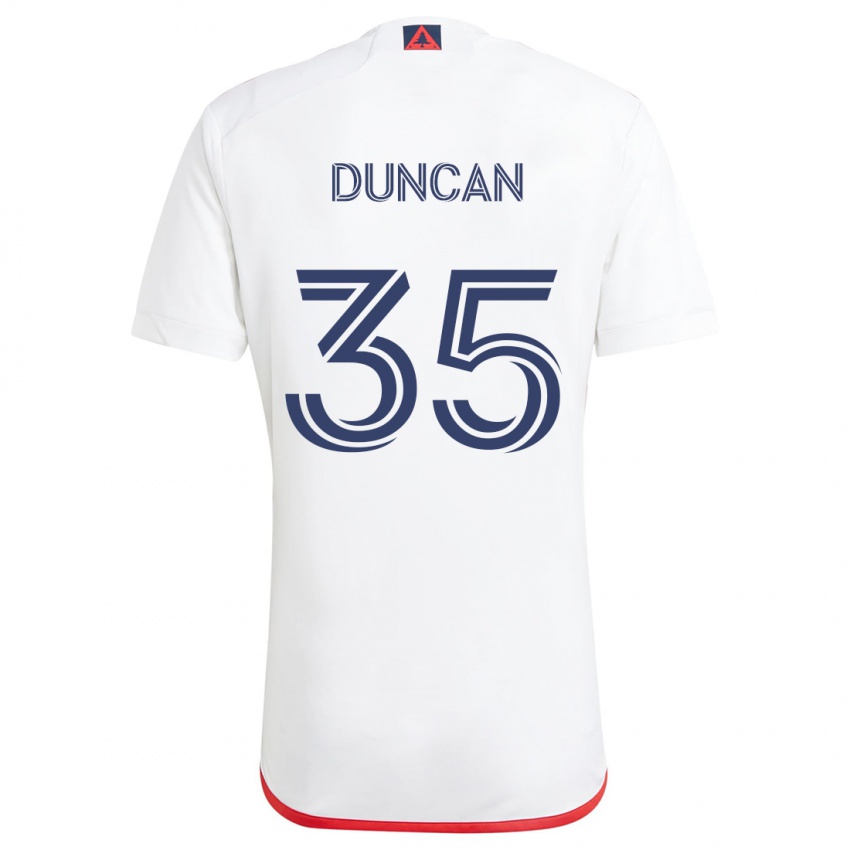 Niño Camiseta Nakye Greenidge-Duncan #35 Blanco Rojo 2ª Equipación 2024/25 La Camisa Chile