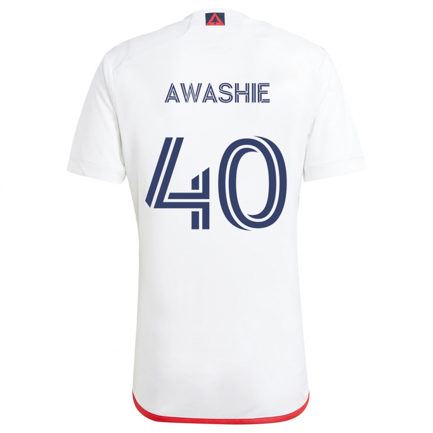 Niño Camiseta Ben Awashie #40 Blanco Rojo 2ª Equipación 2024/25 La Camisa Chile