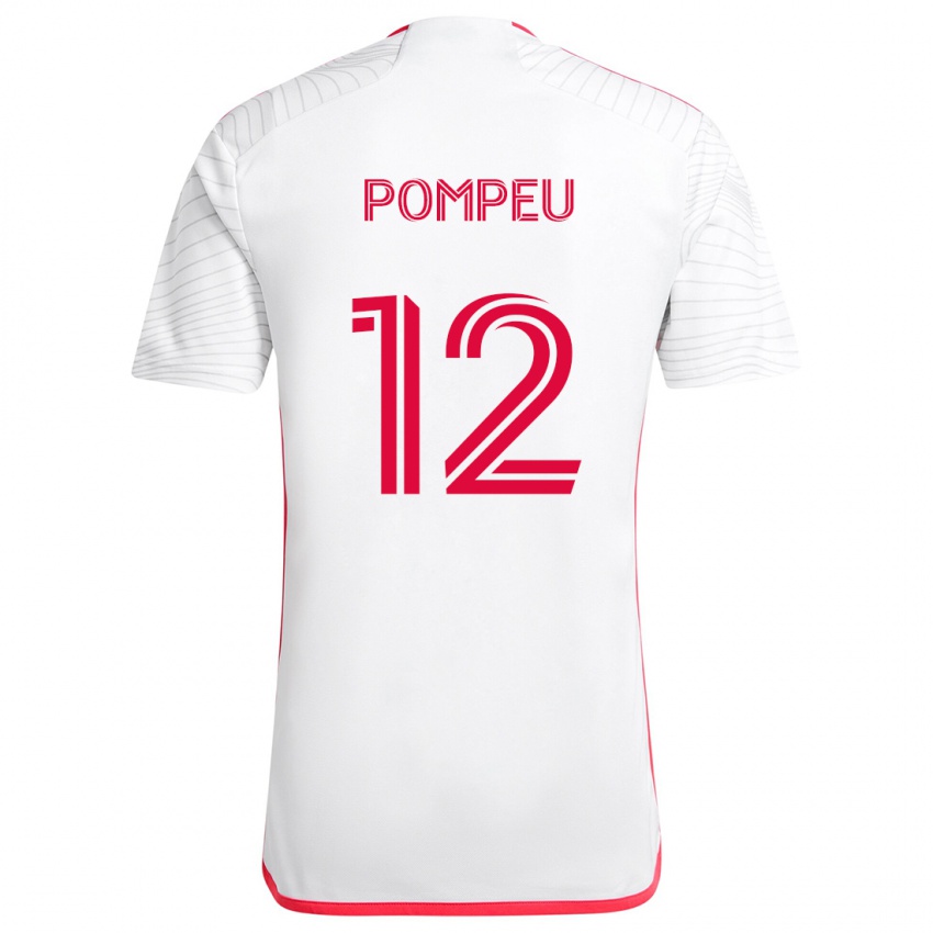 Niño Camiseta Célio Pompeu #12 Blanco Rojo 2ª Equipación 2024/25 La Camisa Chile