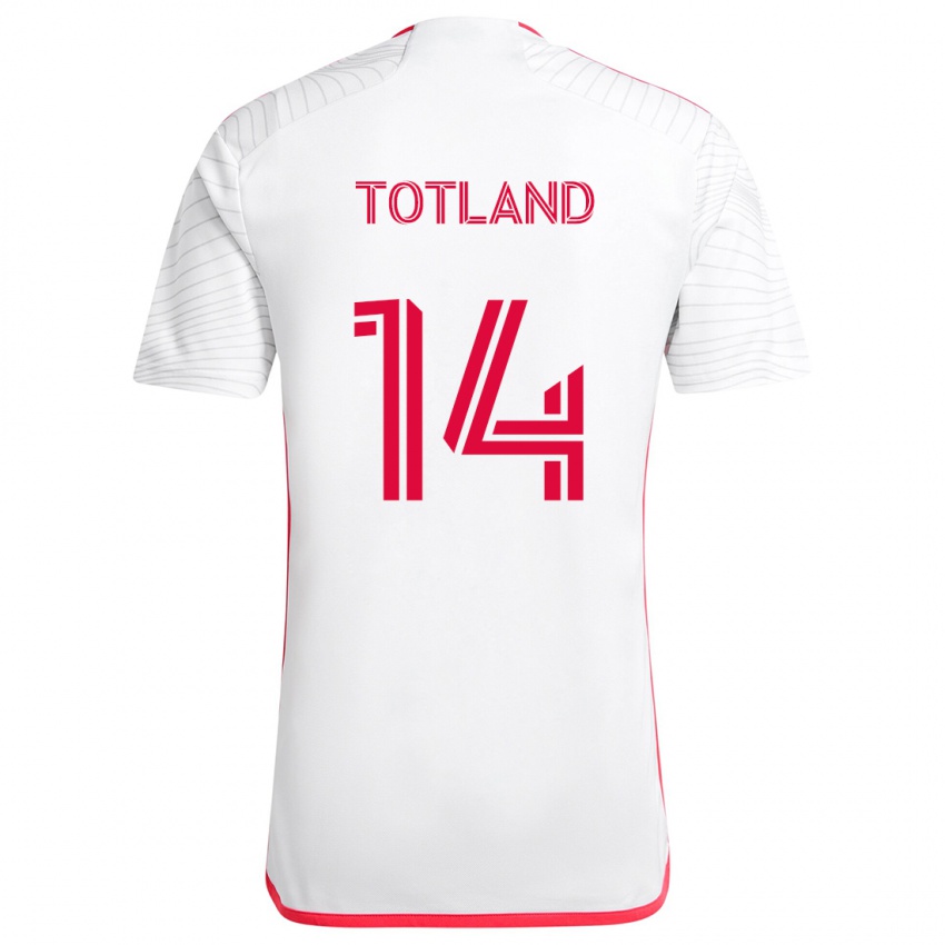 Niño Camiseta Tomas Totland #14 Blanco Rojo 2ª Equipación 2024/25 La Camisa Chile