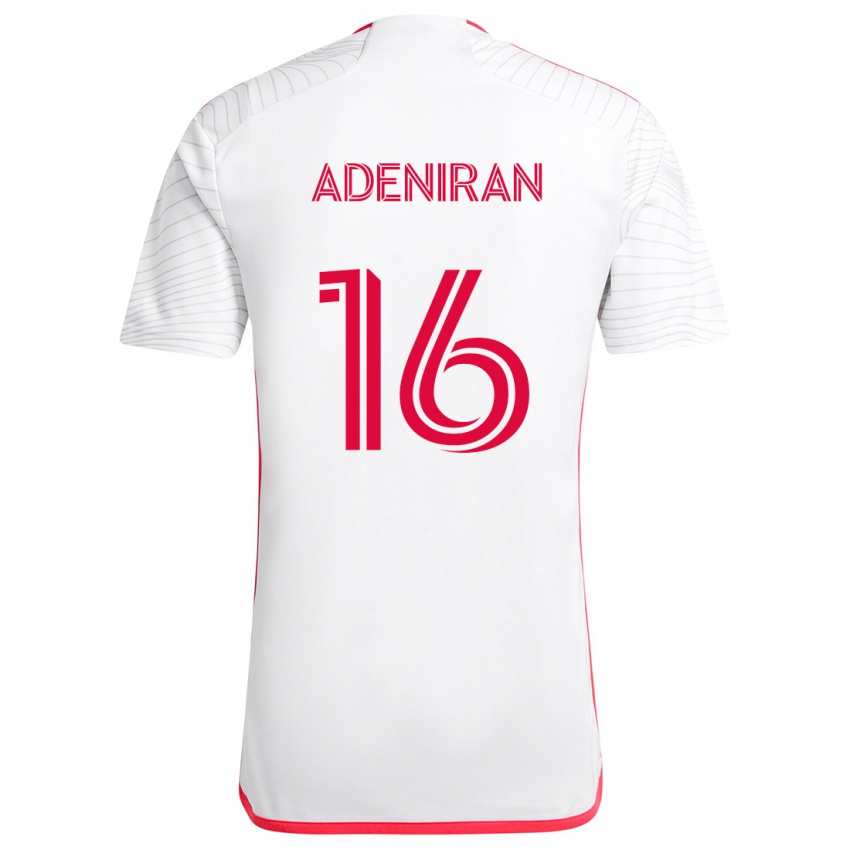 Niño Camiseta Samuel Adeniran #16 Blanco Rojo 2ª Equipación 2024/25 La Camisa Chile