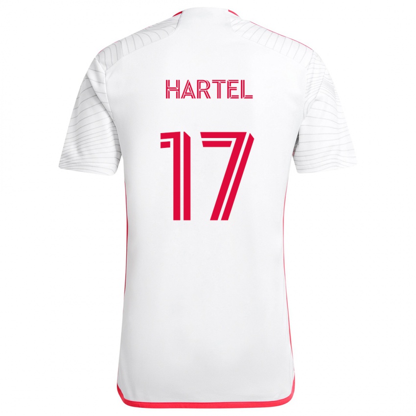 Niño Camiseta Marcel Hartel #17 Blanco Rojo 2ª Equipación 2024/25 La Camisa Chile