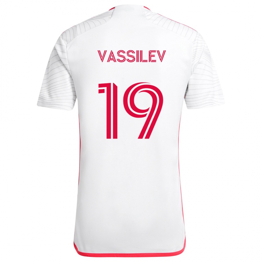 Niño Camiseta Indiana Vassilev #19 Blanco Rojo 2ª Equipación 2024/25 La Camisa Chile