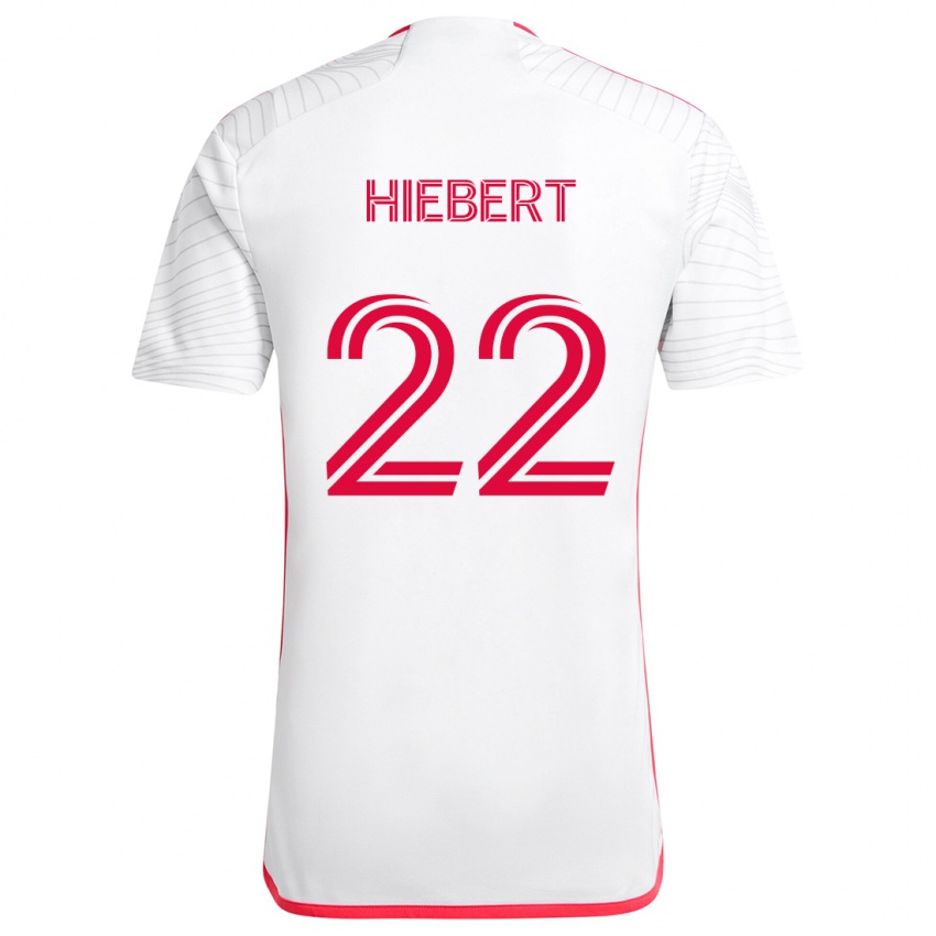 Niño Camiseta Kyle Hiebert #22 Blanco Rojo 2ª Equipación 2024/25 La Camisa Chile