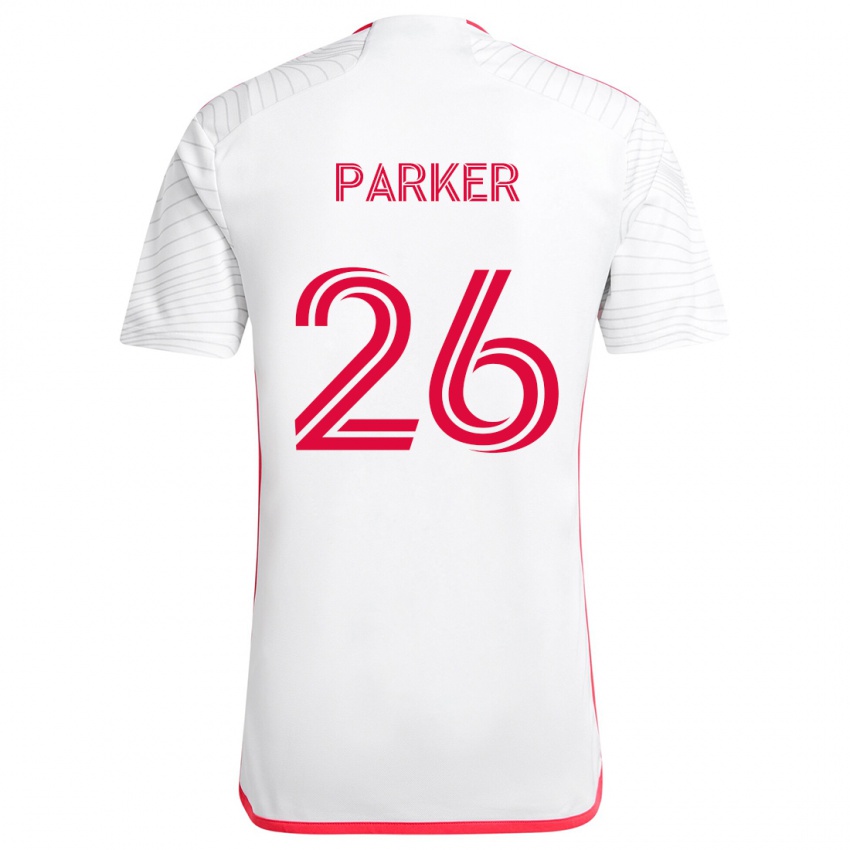 Niño Camiseta Tim Parker #26 Blanco Rojo 2ª Equipación 2024/25 La Camisa Chile