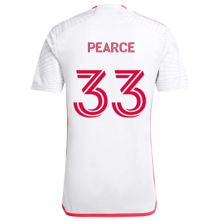 Niño Camiseta Tyson Pearce #33 Blanco Rojo 2ª Equipación 2024/25 La Camisa Chile