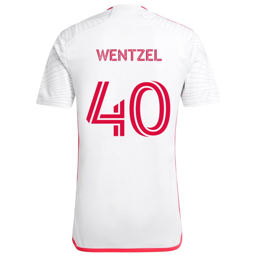 Niño Camiseta Michael Wentzel #40 Blanco Rojo 2ª Equipación 2024/25 La Camisa Chile