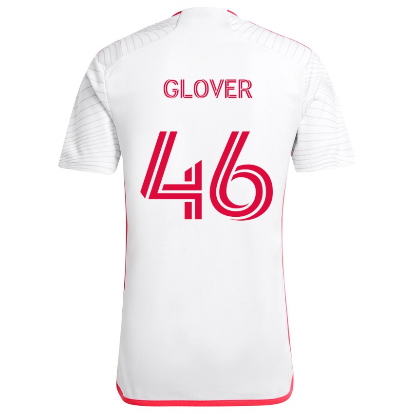 Niño Camiseta Caden Glover #46 Blanco Rojo 2ª Equipación 2024/25 La Camisa Chile