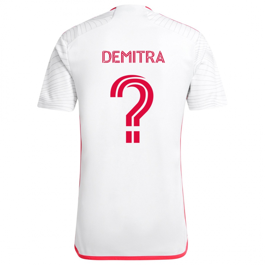 Niño Camiseta Lucas Demitra #0 Blanco Rojo 2ª Equipación 2024/25 La Camisa Chile