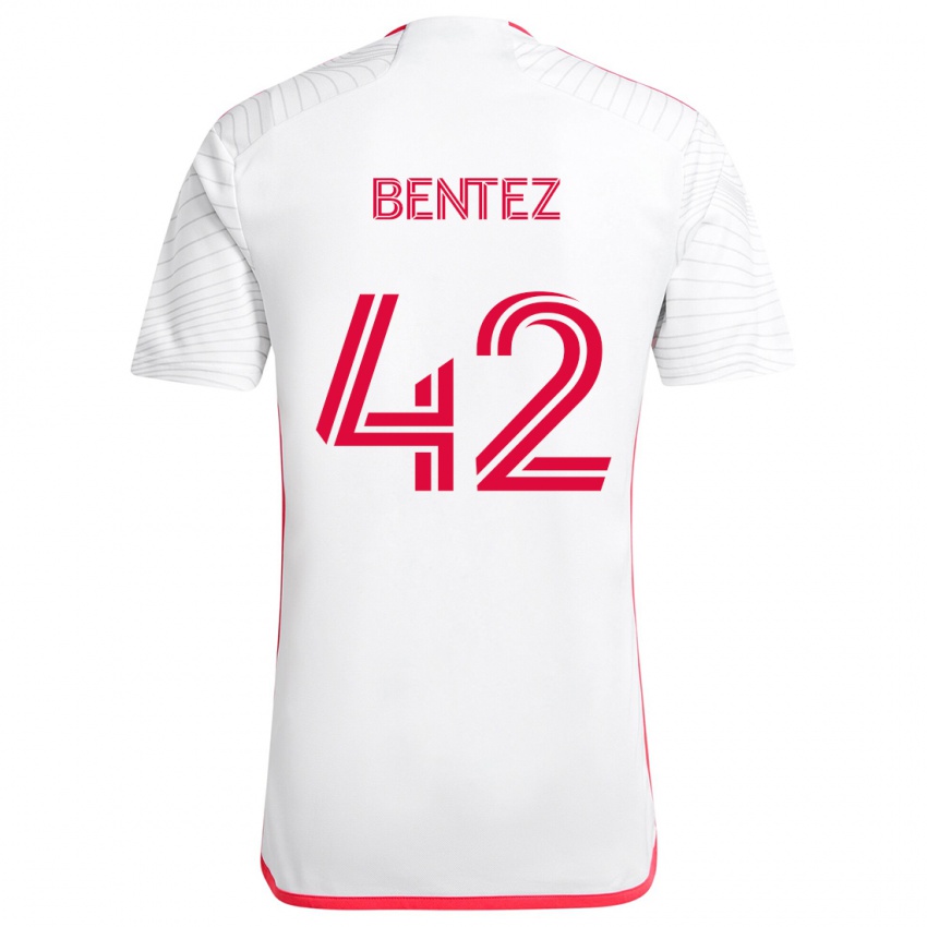 Niño Camiseta Óscar Benítez #42 Blanco Rojo 2ª Equipación 2024/25 La Camisa Chile