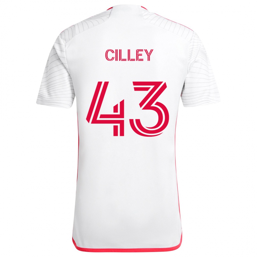 Niño Camiseta Cam Cilley #43 Blanco Rojo 2ª Equipación 2024/25 La Camisa Chile