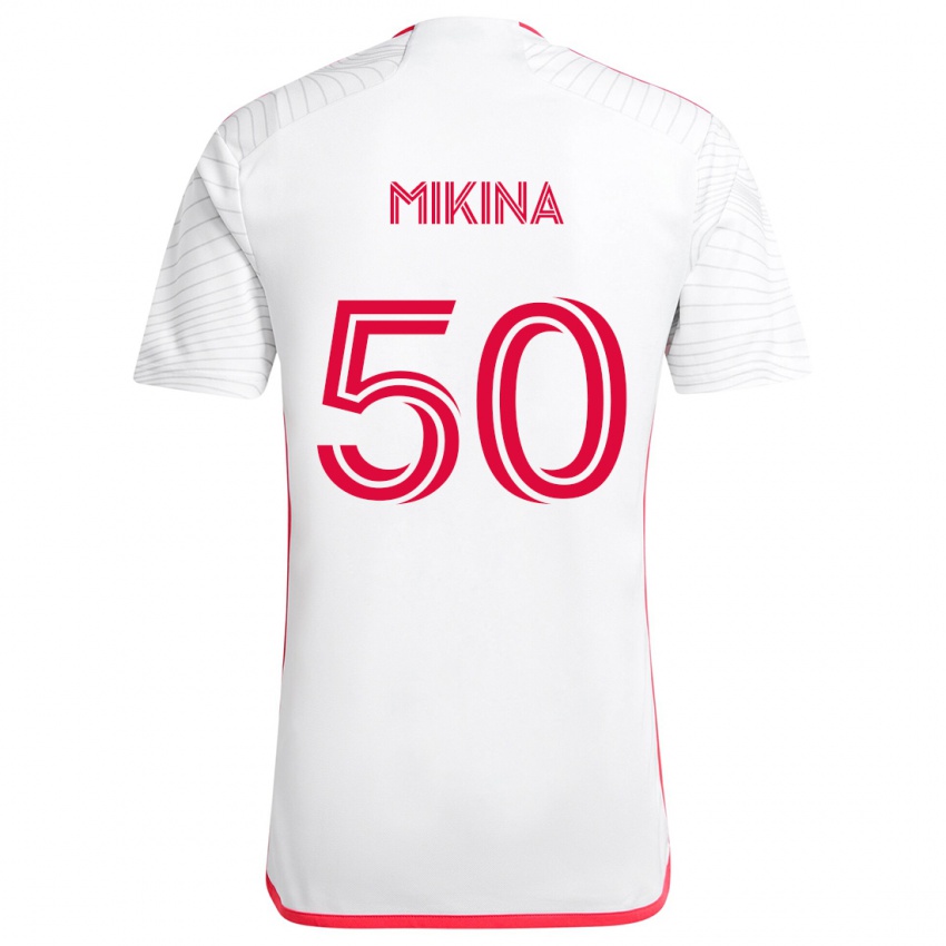 Niño Camiseta Gabriel Mikina #50 Blanco Rojo 2ª Equipación 2024/25 La Camisa Chile