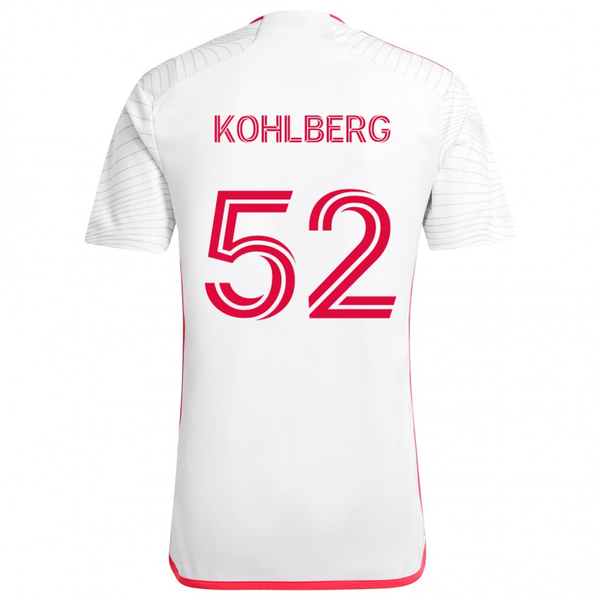 Niño Camiseta Andrew Kohlberg #52 Blanco Rojo 2ª Equipación 2024/25 La Camisa Chile