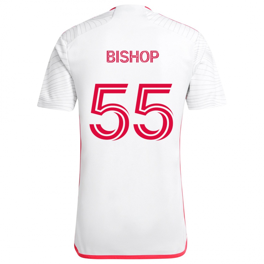 Niño Camiseta Nick Bishop #55 Blanco Rojo 2ª Equipación 2024/25 La Camisa Chile