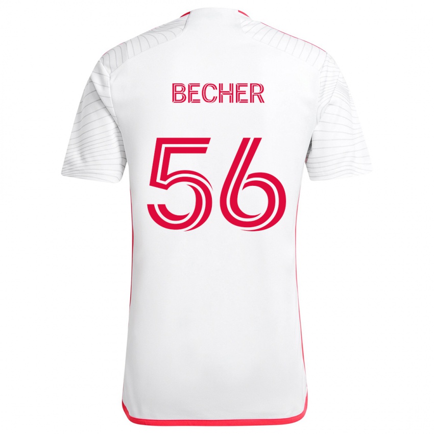 Niño Camiseta Ryan Becher #56 Blanco Rojo 2ª Equipación 2024/25 La Camisa Chile