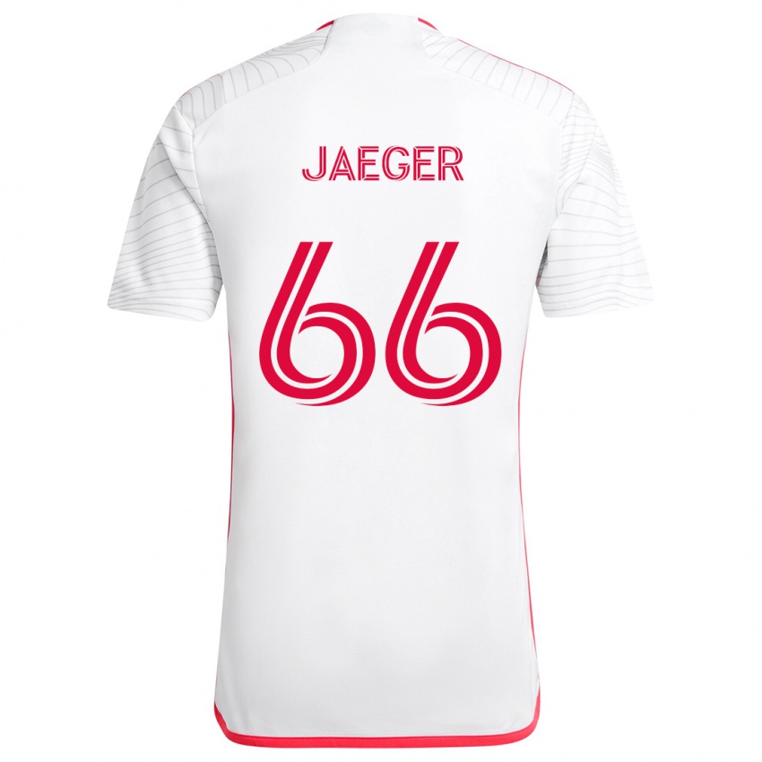 Niño Camiseta Kai Jaeger #66 Blanco Rojo 2ª Equipación 2024/25 La Camisa Chile