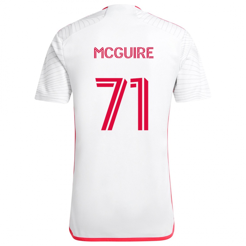 Niño Camiseta Nolan Mcguire #71 Blanco Rojo 2ª Equipación 2024/25 La Camisa Chile