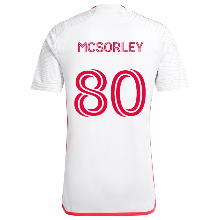 Niño Camiseta Brendan Mcsorley #80 Blanco Rojo 2ª Equipación 2024/25 La Camisa Chile